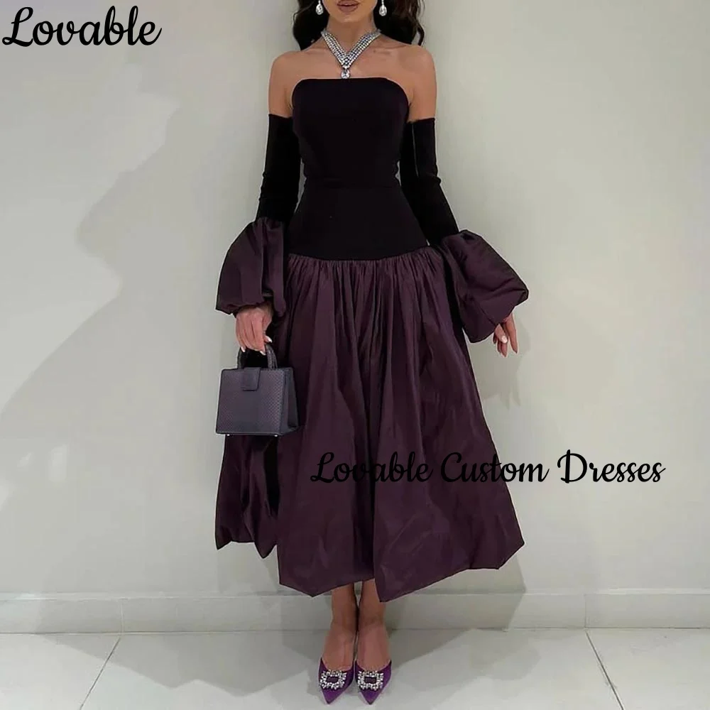 فساتين للمناسبات الخاصة Wedding Dress Ankle-Length Customized A-Line Strapless Elegant And Pretty Women'S Dresses Ruffle Party