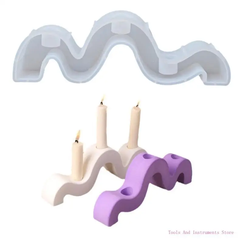 molde siliconas geométricas curvas velas curvas para decoración del hogar Molma resinas candelabros hechas a