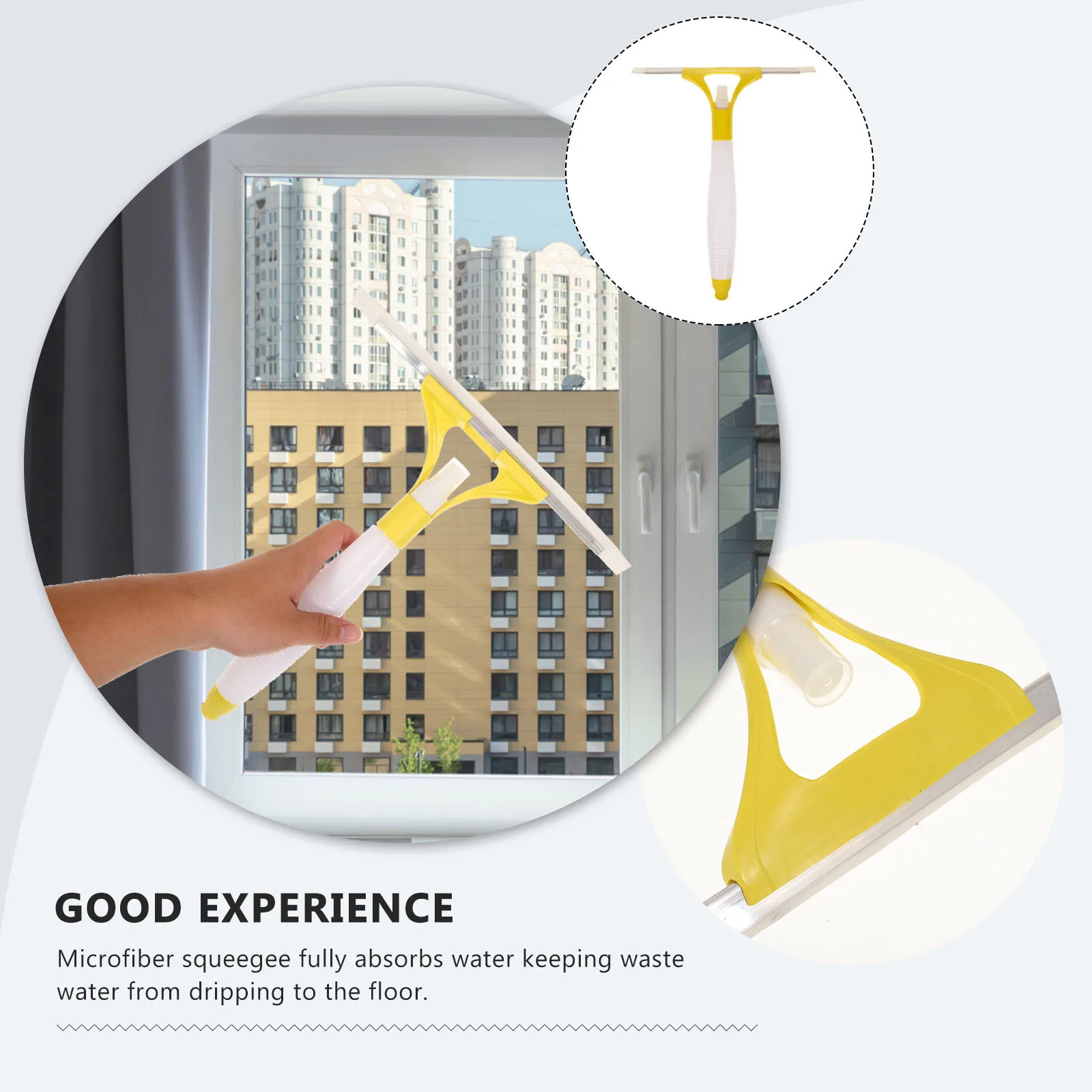 

Spray Window Squeegee Microfiber Scrubber Random Color Streak Free Cleaner For Bathroom Living Room Window Wiper Kit