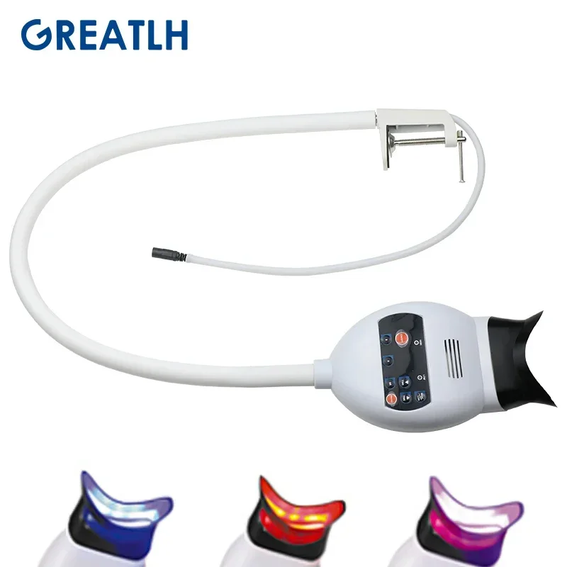 GREATLH Dental Teeth Whitening Machine 3-color Adjustable Portable Cold LED Lamp Desk Dental Tools Instrument Kit 110V/200V