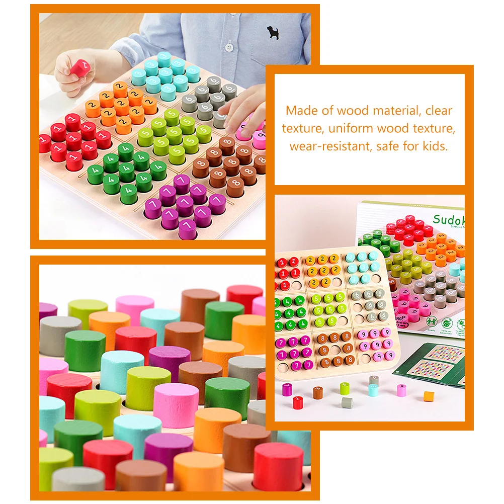 1Set Kids Sudoku Board Game Wooden Educational Intellectual Development Early Learning Arithmetic Board