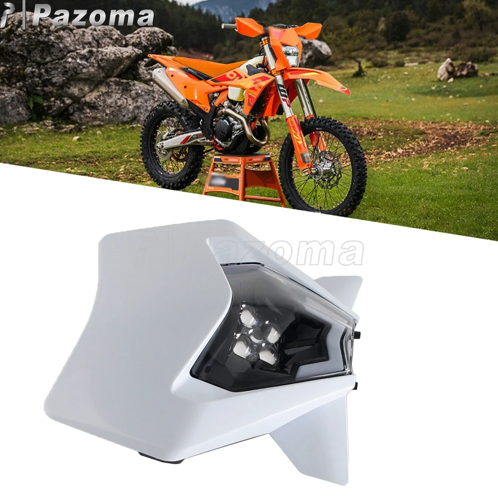 Supermoto High Low Beam Headlight Panel For EXC SX XC 250 300 450 2024 2025 Dirt Bike LED Headlamp Fairing Front Head Lamp Plate