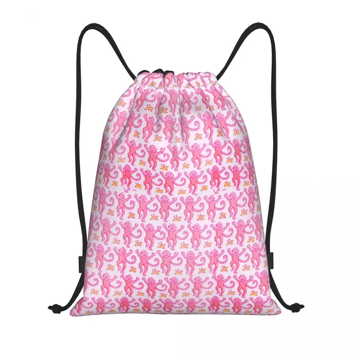 

Custom Preppy Roller Monkeys Rabbit Drawstring Bag Women Men Lightweight Anime Pink Sports Gym Storage Backpack