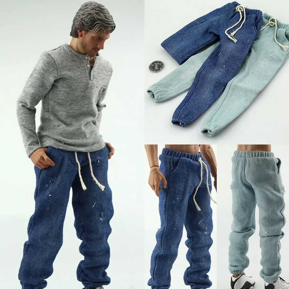 2 Colors FA005 1/6 Scale Male Casual Close-up Jeans Pants Trousers Clothes Model Fit 12'' Soldier Action Figure Body Dolls