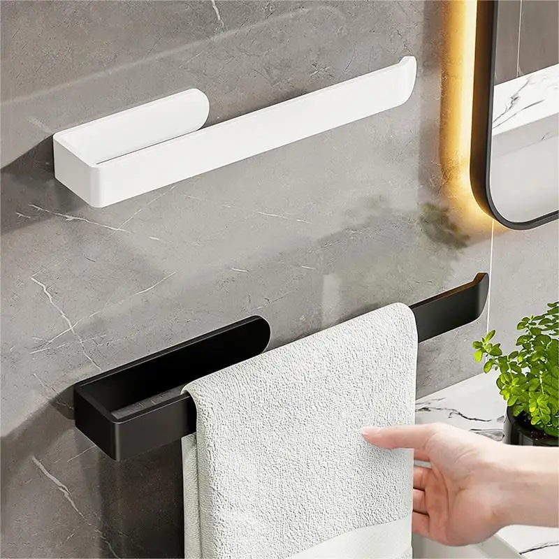 Tissue Holder Toilet Paper Holder Stand Towel Rack Acrylic Wall-Mounted Bathroom Shelf Kitchen Roll Paper Stand Black Hanger