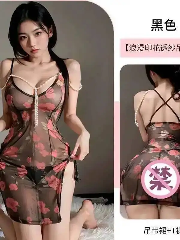 ชุดนอนเดรสสั้นซีทรูลายลูกไม้ตาข่ายเซ็กซี่แบบรัดรูป ดีไซน์หรูหรา แฟชั่นใหม่ปี 2025 สไตล์หวาน รุ่น 5G6N