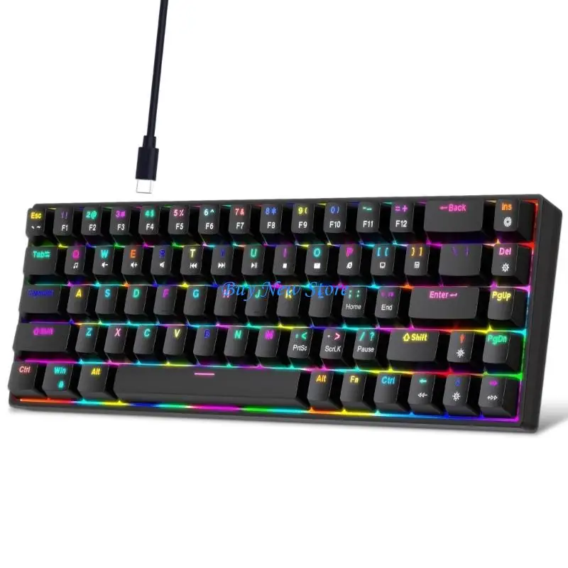 

20CE 68 Keys Color Mechanical Keyboard Hot Swappable Switches Ergonomic Mini Keypad