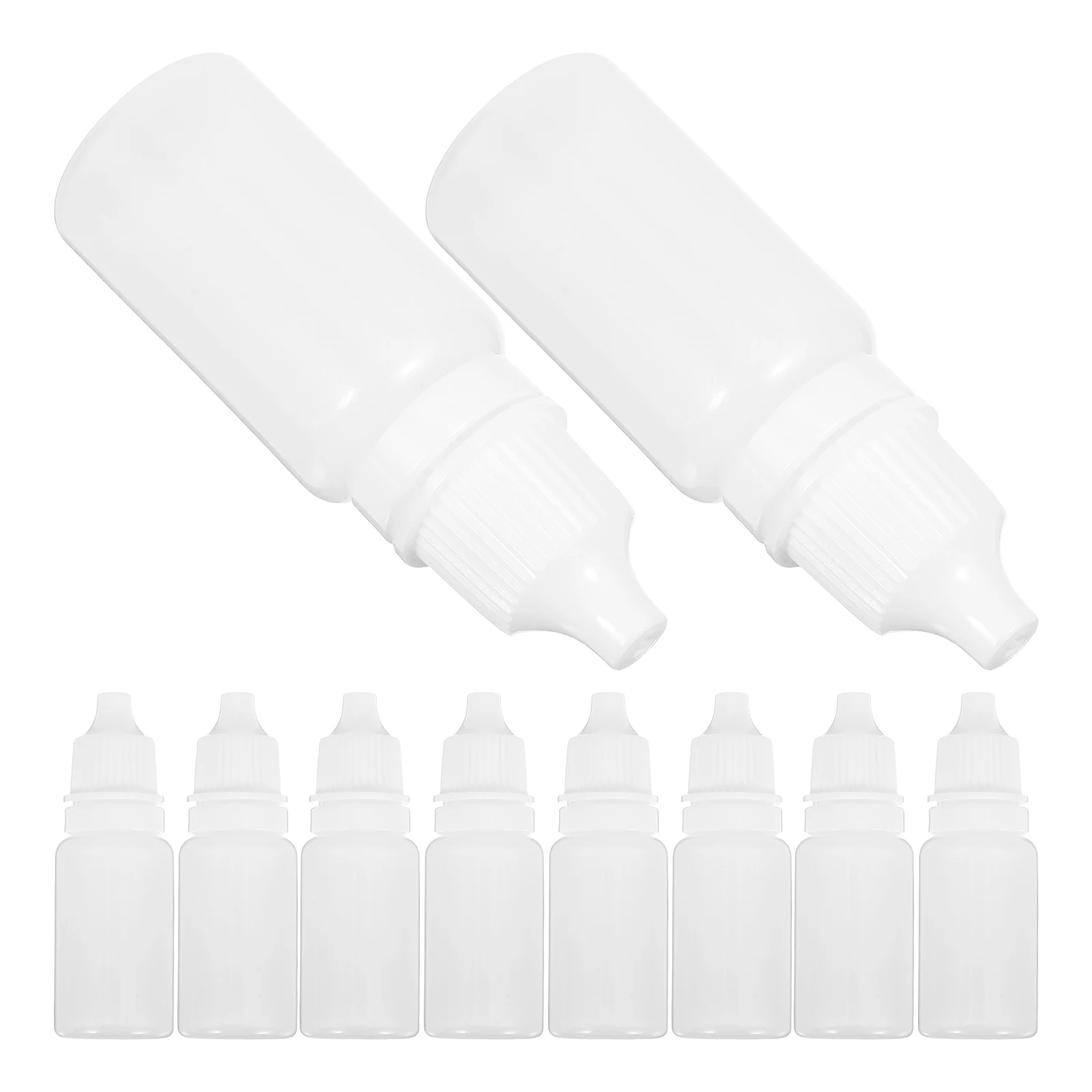 

10pcs Dropper Bottles 10ml White Plastic Squeezable Travel Containers Refillable Liquid Bottles Eye Care Small