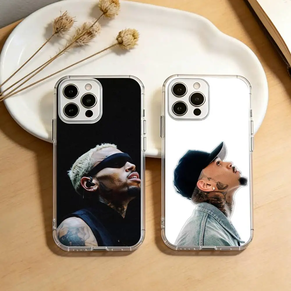 R-Rapper C-Chris B-Brown  Phone Case For iPhone 17 16 15 14 13 12 11 Mini Pro Max Plus Transparent Cover