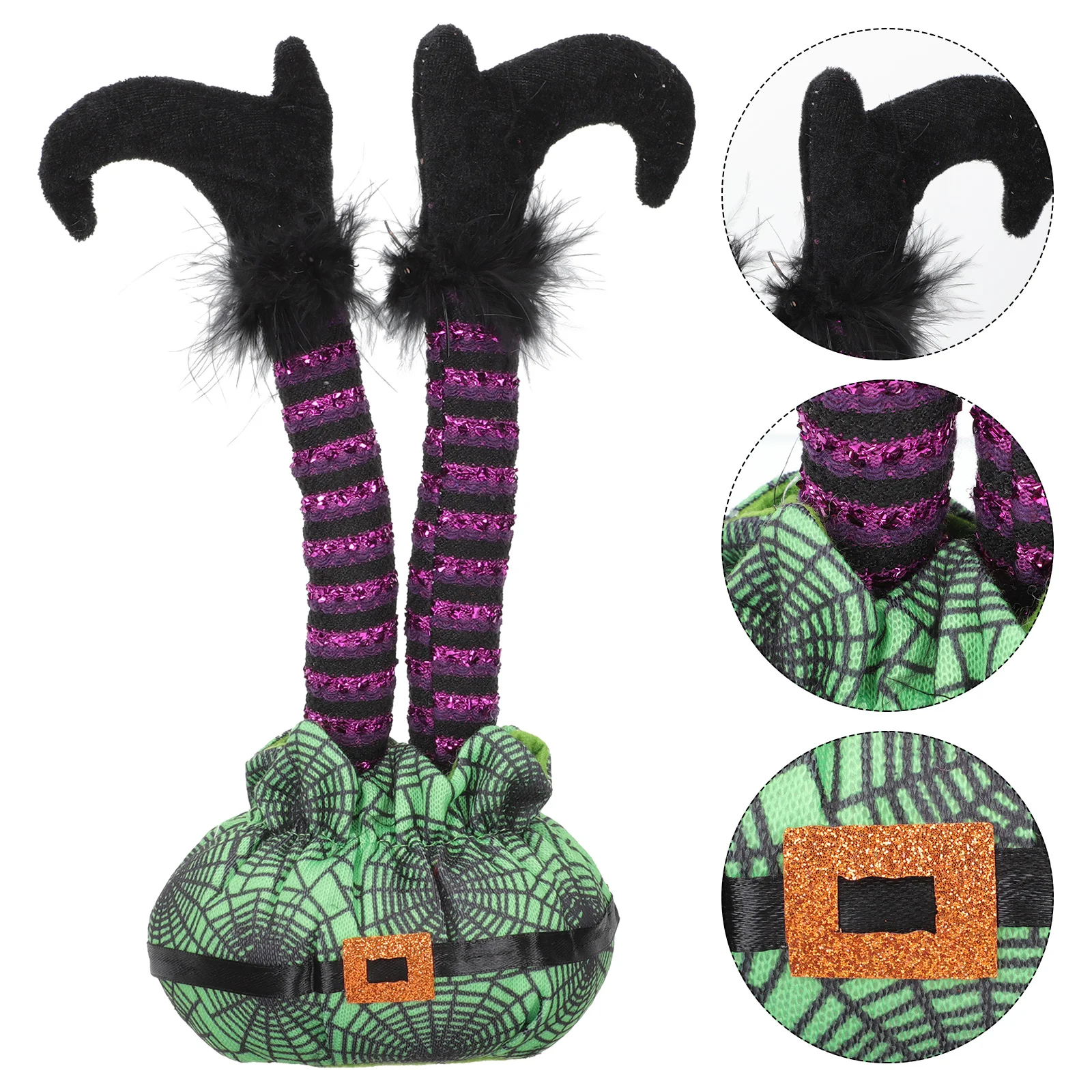 

Halloween Decor Handstand Elf Legs Upside Down Decorate 29x12cm Decoration for Indoor Striped Decorations Green