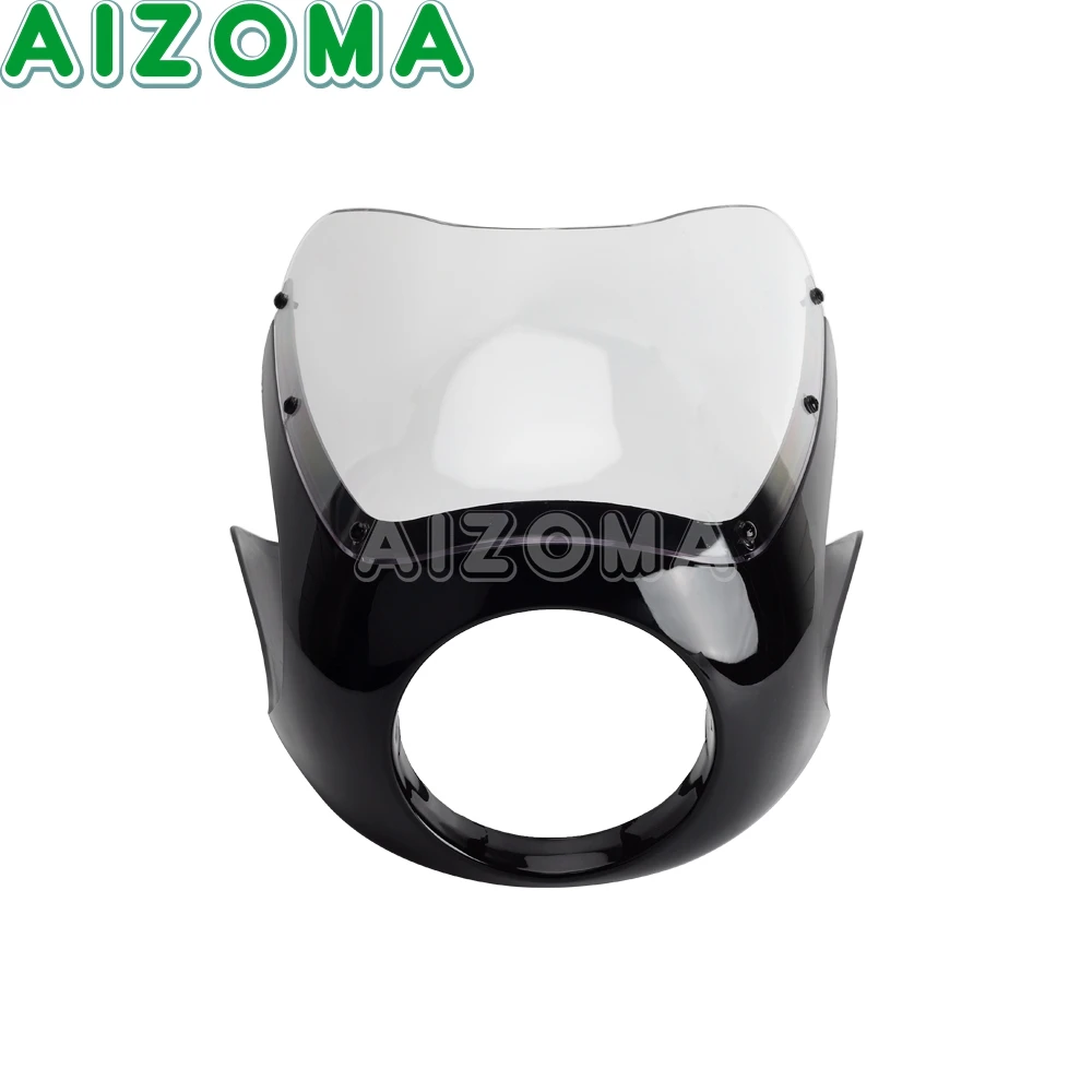 Retro 6-1/4 inch Headlight Cowl Cover Smoke Windshield Cafe Racer Half Fairing For Honda Suzuki Yamaha Kawasak Scrambler BMW R