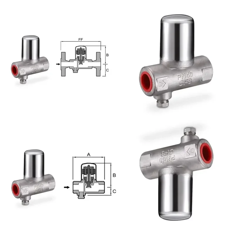 TSB73 Horizontal Mount Titanium Bimetal High Temperature Steam Trap PN16/PN25 with Gasket
