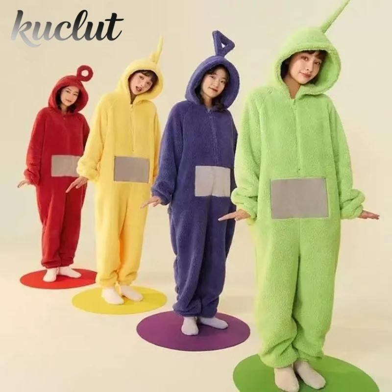 Nuevos disfraces de cosplay 2026 para el hogar, 4 colores, divertidos, de Tinky Winky, Anime Laa-Laa Po, pijamas de manga larga suaves de una pieza, disfraz de Garfield