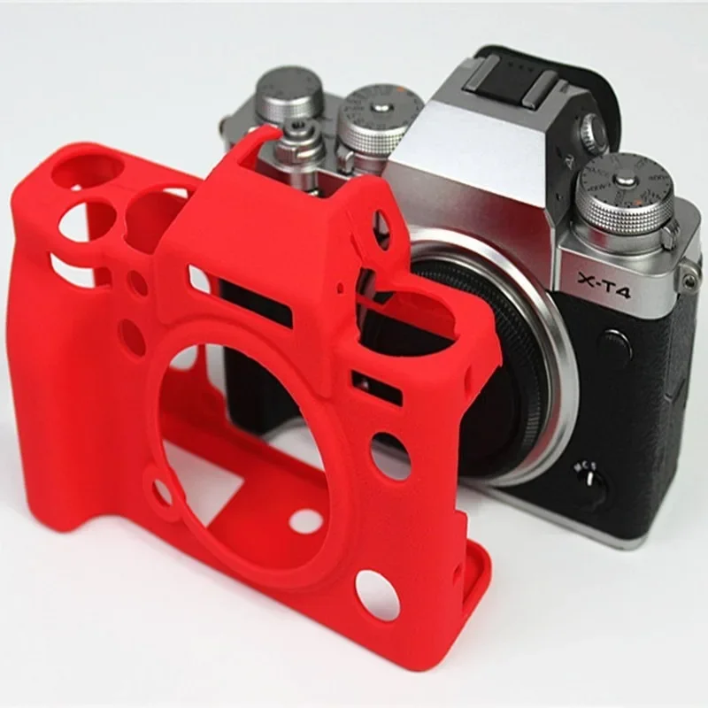 حافظة مطاطية ناعمة، لحقيبة كاميرا FUJIFILM Fuji X-T4 غطاء سيليكون xt4 غطاء حماية + طبقة حماية LCD من الزجاج المقسى