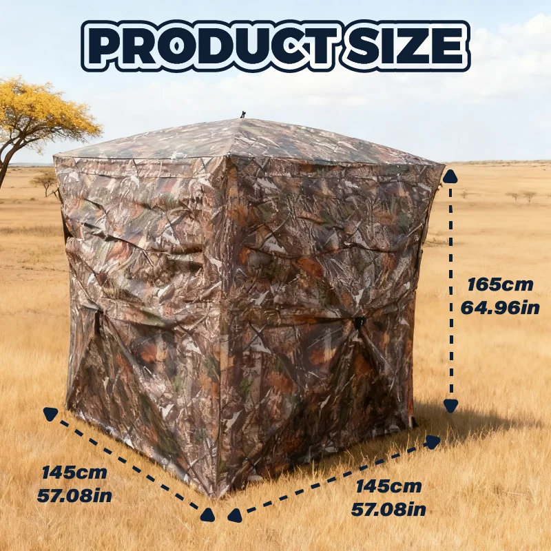 Camouflage Pop-Up Hunting Blind Easy Setup Ground Shelter Outdoor Camo Blind with Storage for Deer Turkey Duck Archery Season