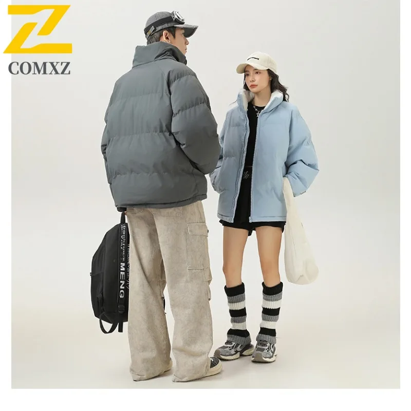 COMXZ الرجال القطن وسادة مبطنة الحديثة بلون سميكة مقاومة البرد الثلجي المشي لمسافات طويلة وسادة مبطنة اليومية الحد الأدنى الشتاء سترة