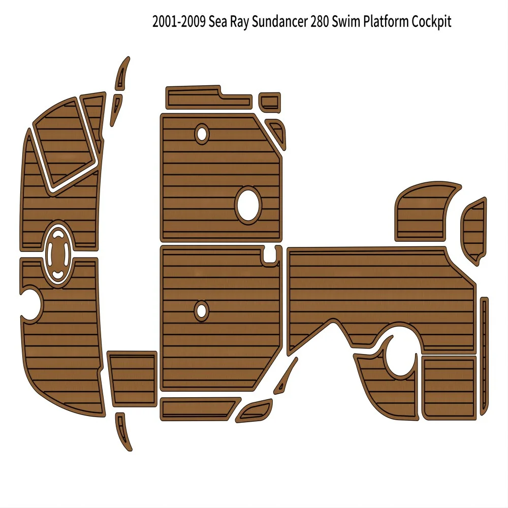 

Swim Platform Cockpit Pad Boat EVA Teak Floor For 2001-2009 Sea Ray Sundancer 280