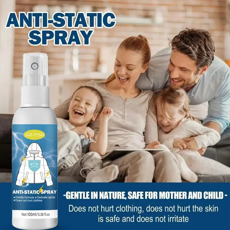 Static Spray for Clothes Anti Static 100ml Cling Remover Spray Starch for Ironing Clothes Odorless Static Remover for Wardrobe