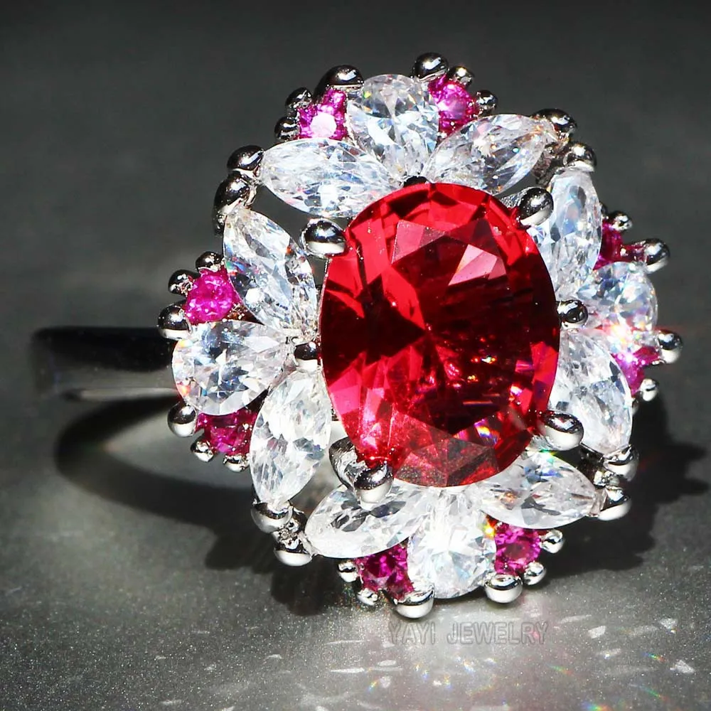 1Pc Fiery Red Warm Synthetic Zirconia Ring Bride Engagement Wedding Commitment Ring Women's Daily Fashion Jewelry Accessories Valentine's Day Mother's Day Gift Gorgeous Elegance Show Temperament