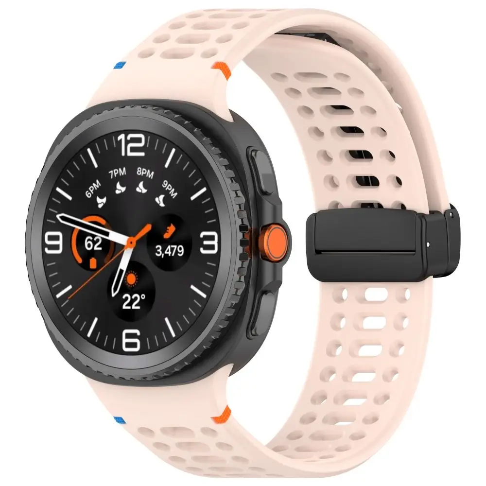 

Silicone Watch Strap Replacement Magnetic Foldable Buckle Watchband Breathable Bracelet for Samsung Galaxy Watch 8/8 Classic