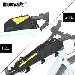 Rhinowalk Bike Top Tube Bag 1.2L/2.1L SplashProof Cycling Frame Bag Fits For 18 Inch or Larger Frame MTB Road Bike