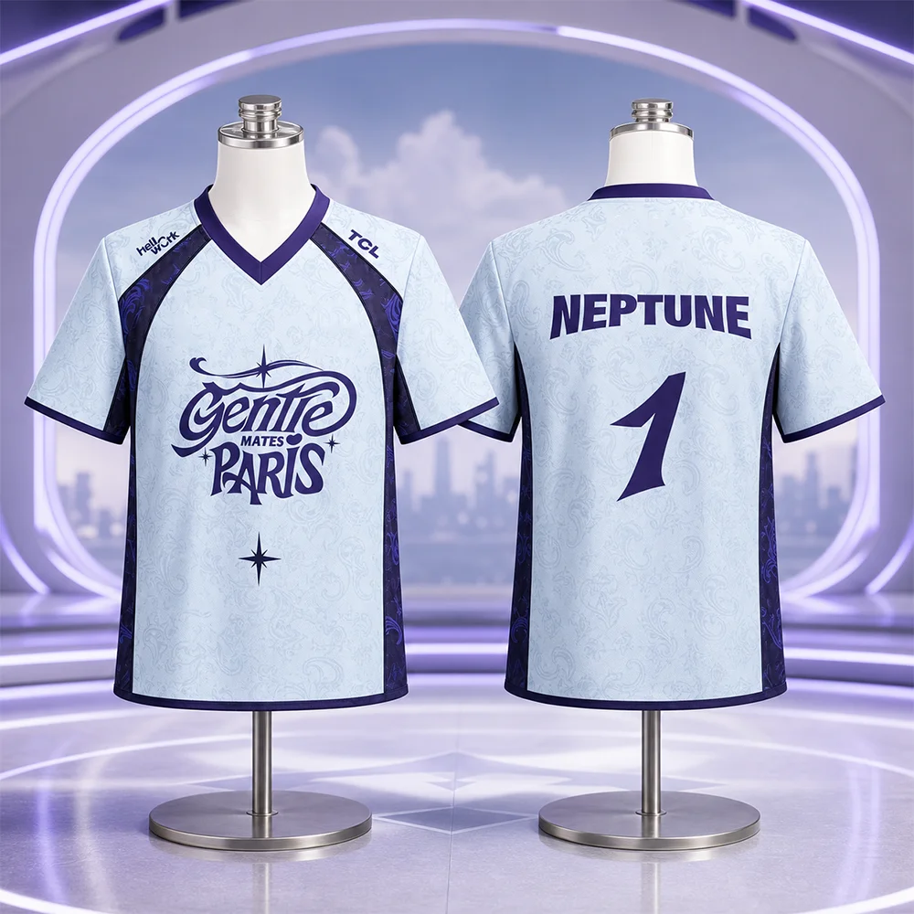 Family Replica Sport Jersey,V‑Neck Mesh Top, Retro Ornate Pattern Letter Print,Breathable Polyester, Casual Street Fan Tee