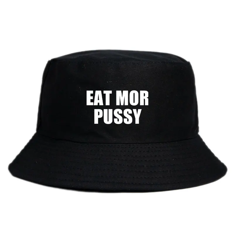 Eat Mor Pussy Reversible Bucket Hat Unisex Double-Sided Fashion Hat Man Outdoor Dialy Chapeau Bob Panama Hat Boy Fisherman Cap