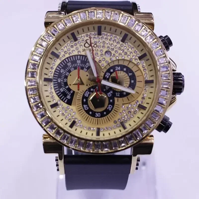 Czech Leopard Burst European and American Fashion Trend Czech Leopard Quartz Tape Big Plate Men's Rinestone Watch