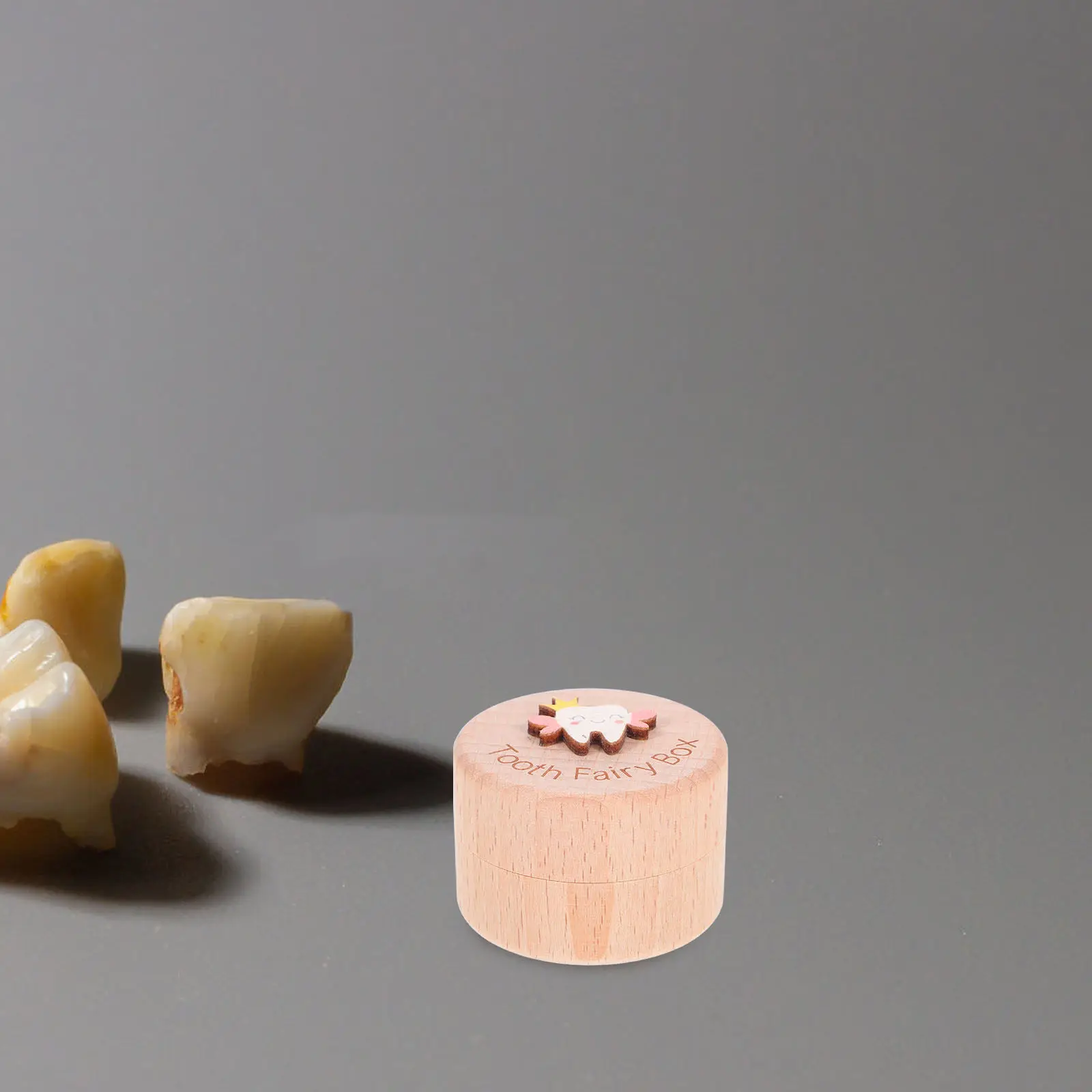 

Деревянная коробка для хранения детских зубов, пылезащитный органайзер для молочных зубов, с отделением для волос, для сохранения детских воспоминаний