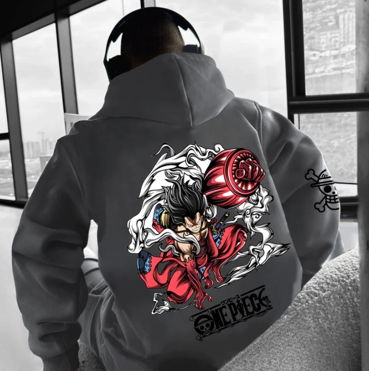 

Official ONE PIECE Anime Character Print Hoodie Men's and Women's Y2K Style Loose Oversized Hoodie