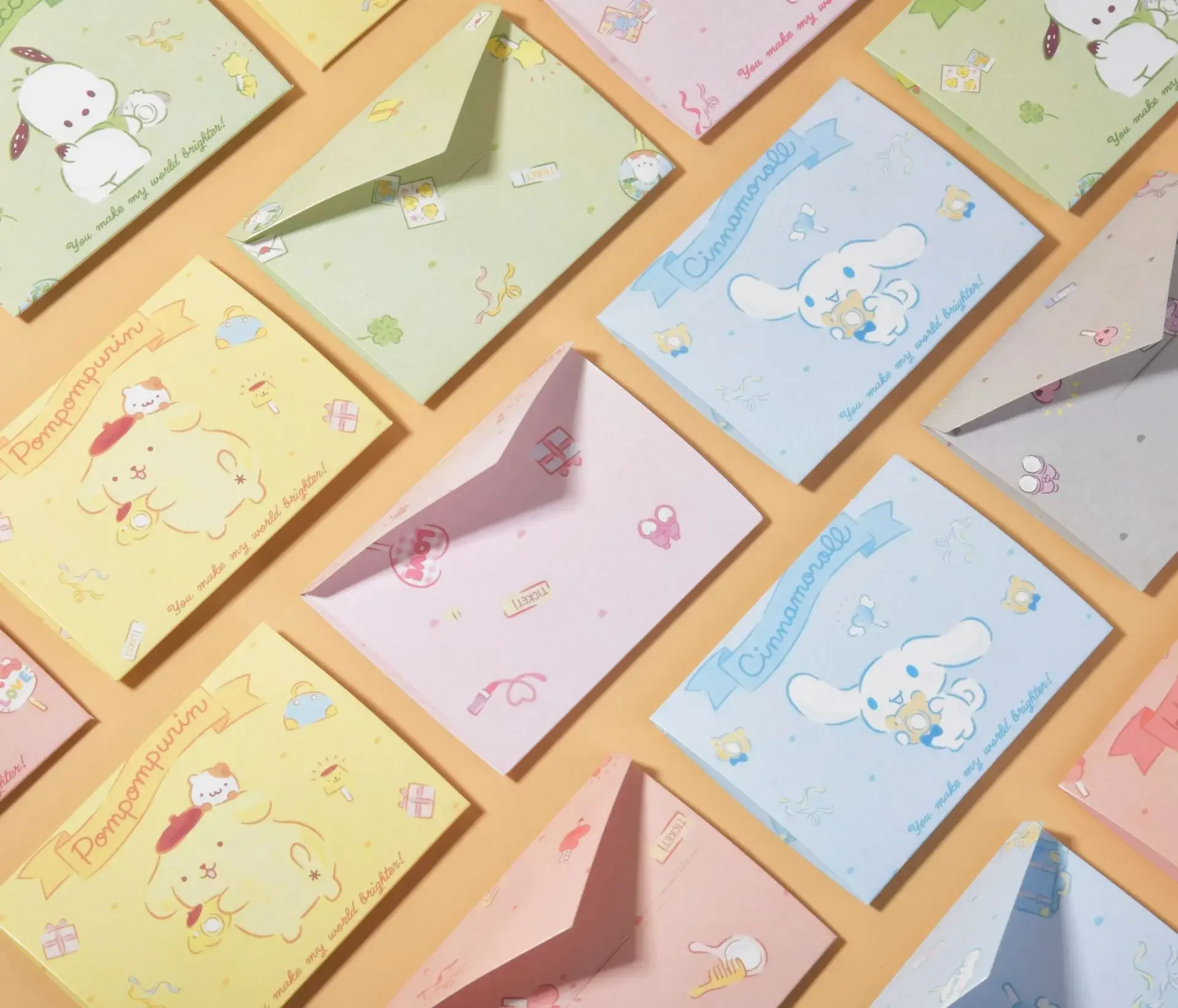 

100Pcs Sanrio HelloKitty Blessing Greeting Card Kuromi Cinnamoroll My Melody Collection Card Creative Birthday Gift To Classmate