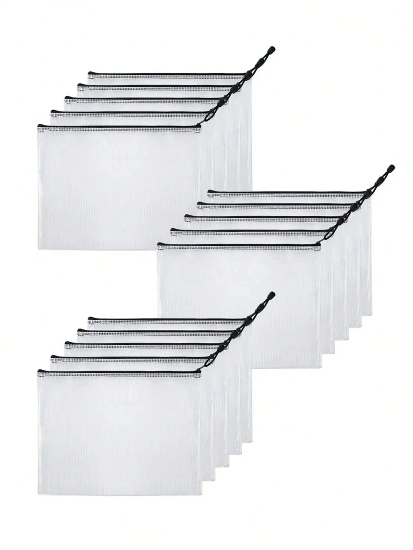 

15 шт., сумки для файлов на молнии формата А4, водонепроницаемые прозрачные конверты для хранения документов для школы, офиса, путешествий, домашних заданий, подходящие конверты для документов