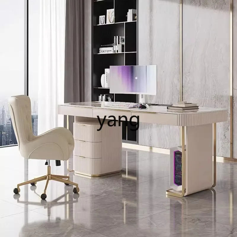 LMM  light luxury rock slab desk modern simple home minimalist bright countertop desk