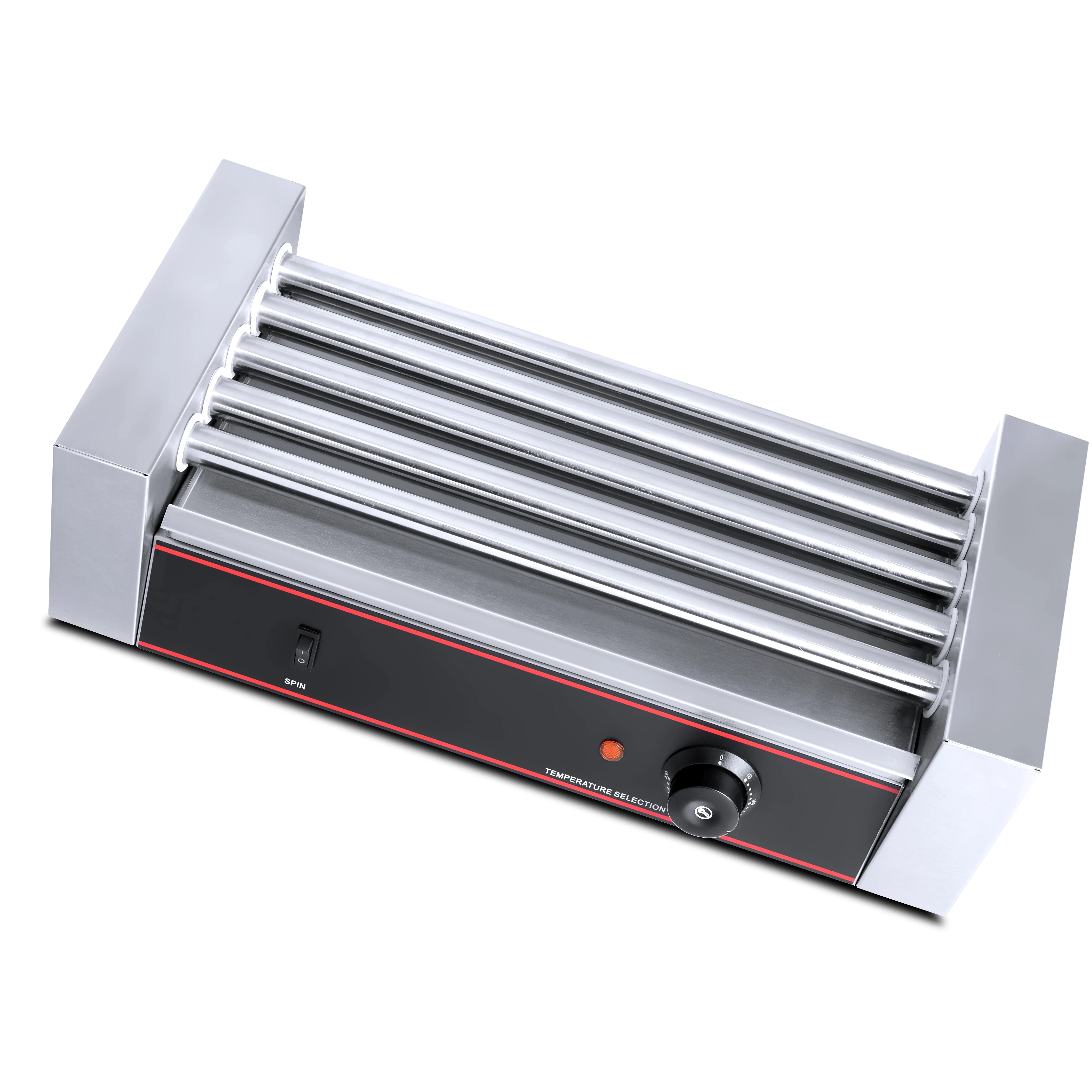 شواية هوت دوج التجارية لـ 7 أسطوانة تسخين كهربائي هوت دوج باخرة باجر السجق شواء آلات سطح الطاولة لموافقة CE