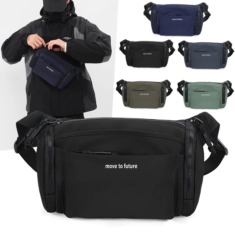 

Fashion Sling Bag for Man Oxford Casual Crossbody Bag Adjustable Strap Casual Teenager Zippered Straps Chest Bag Crossbody Bag