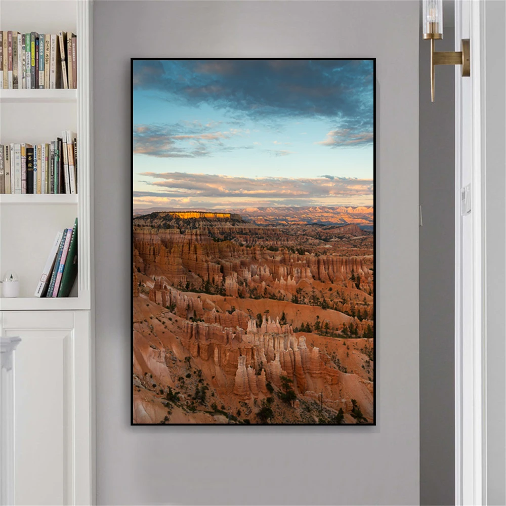 

Nature Landscape Poster Bryce Canyon National Park Sunrise Prints Southwestern Utah Canvas Painting Home Living Room Decoration