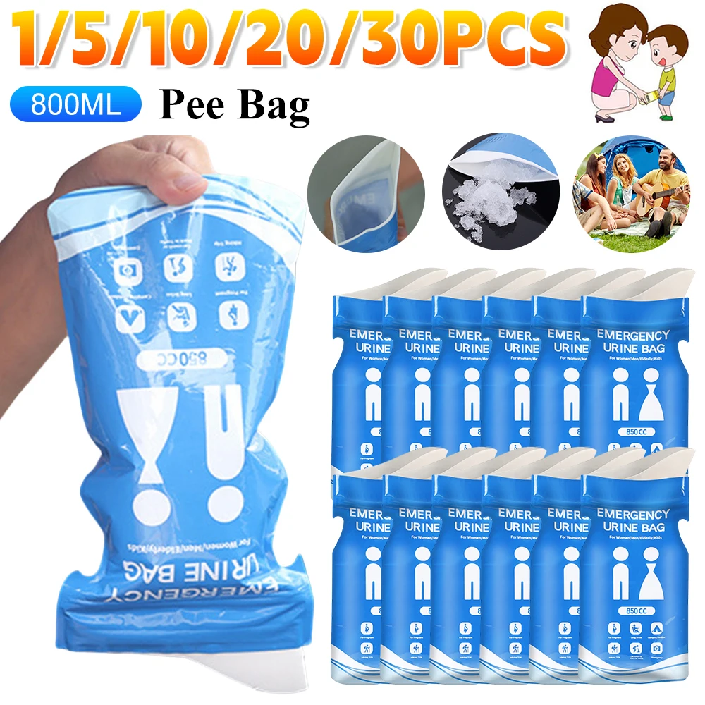 

1-30 шт., 850 мл, портативный автомобильный писсуар для путешествий на открытом воздухе, сумки для рвоты, мини-мобильные туалеты, одноразовая туалетная сумка унисекс для беременных
