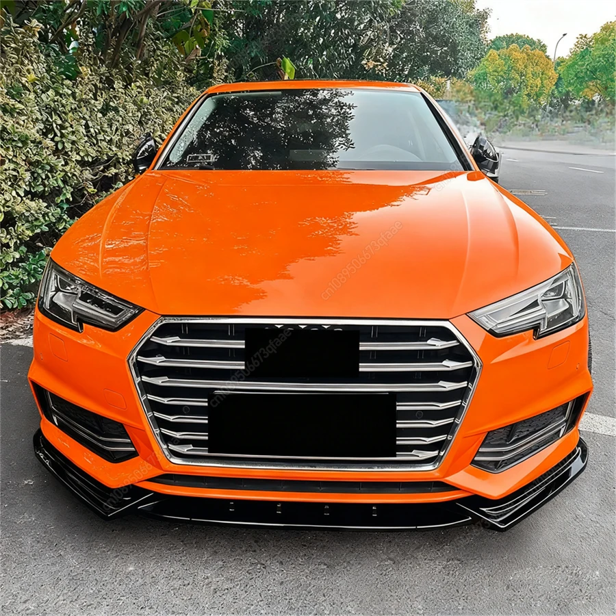 

3Pcs For Audi A4 B9 S-Line Sedan/ Avant 2016-2019 Car Front Bumper Lip Diffuser Splitter Maxton Style Gloss Black Bodykit Tuning
