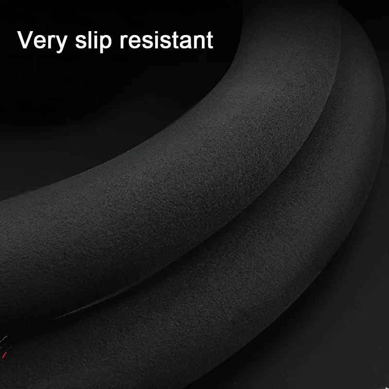 Carbon Fiber Leather Car Steering Wheel Cover For GMC Sierra Yukon Terrain Acadia Savana Envoy Canyon 1500