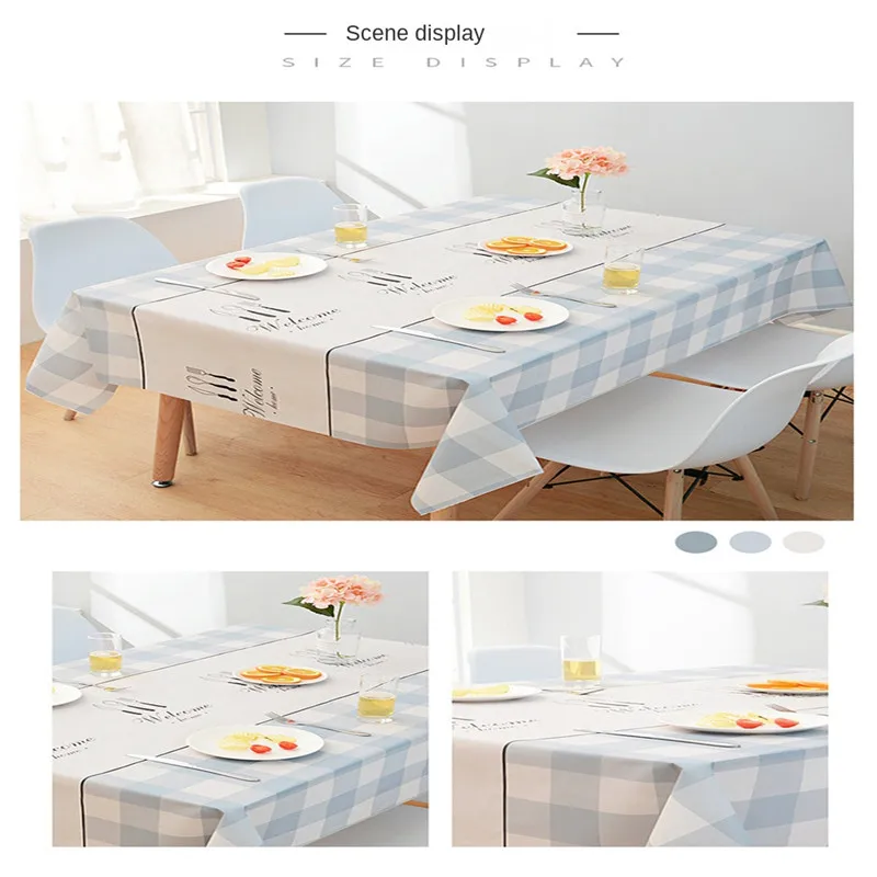 1pc PVC Tablecloth Oil-proof Dining Table Mat Waterproof Coffee Table Cloth Rectangular Tablecloth Disposable Coffee Table Cloth