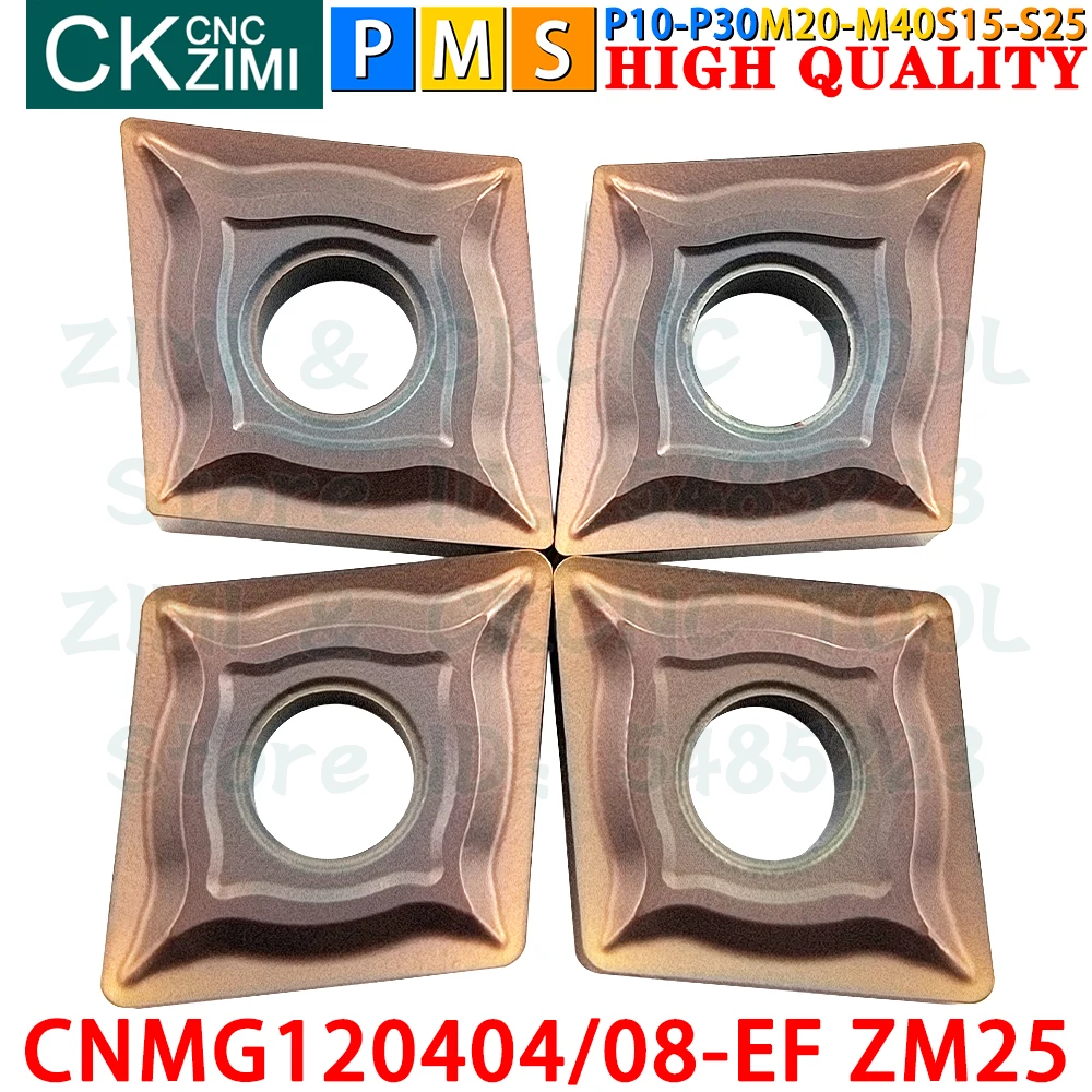 CNMG120404-EF ZM25 CNMG120408-EF ZM25 Insertos de carburo Herramientas de insertos de torneado externo CNMG1204 CNMG ZM25 Torno de metal mecánico CNC Herramientas de corte de torneado