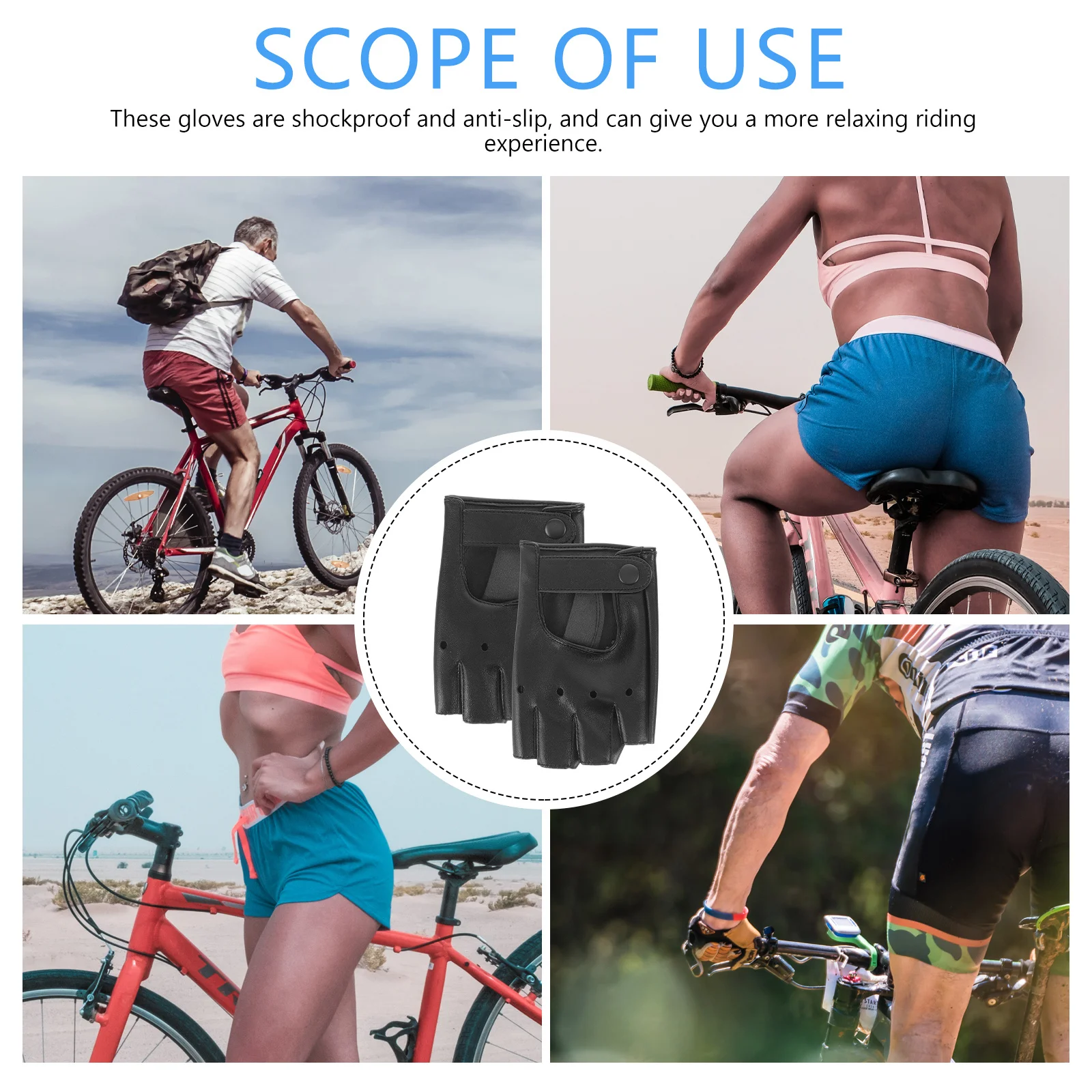 

1Pair Half Finger Gloves for Men Women Breathable Anti-Slip Cycling Riding Gloves Uv Protection Outdoor Sports Fitness