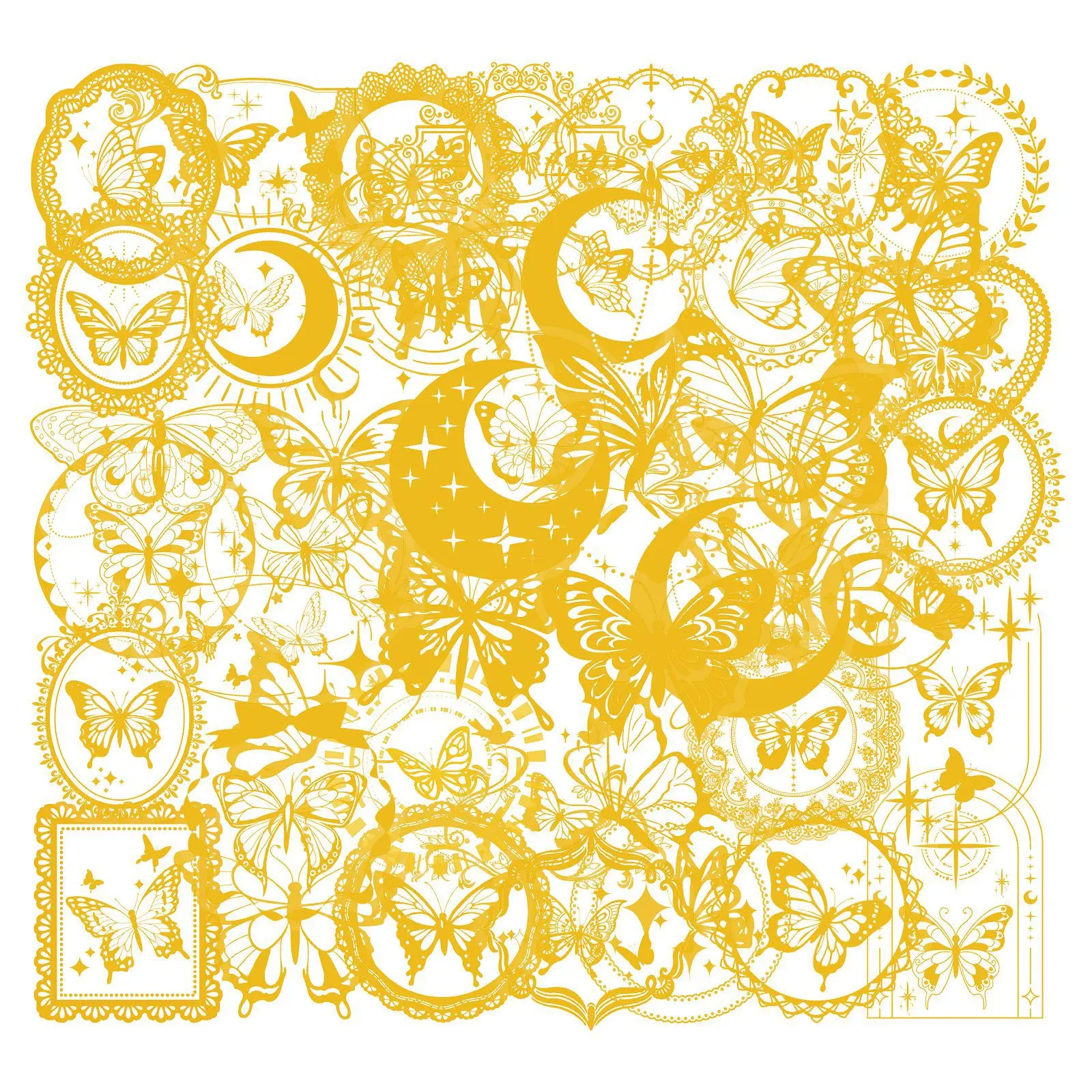 50Pcs Yellow Butterfly Moon PE - огляд і ціна Yellow Laptop Accessories