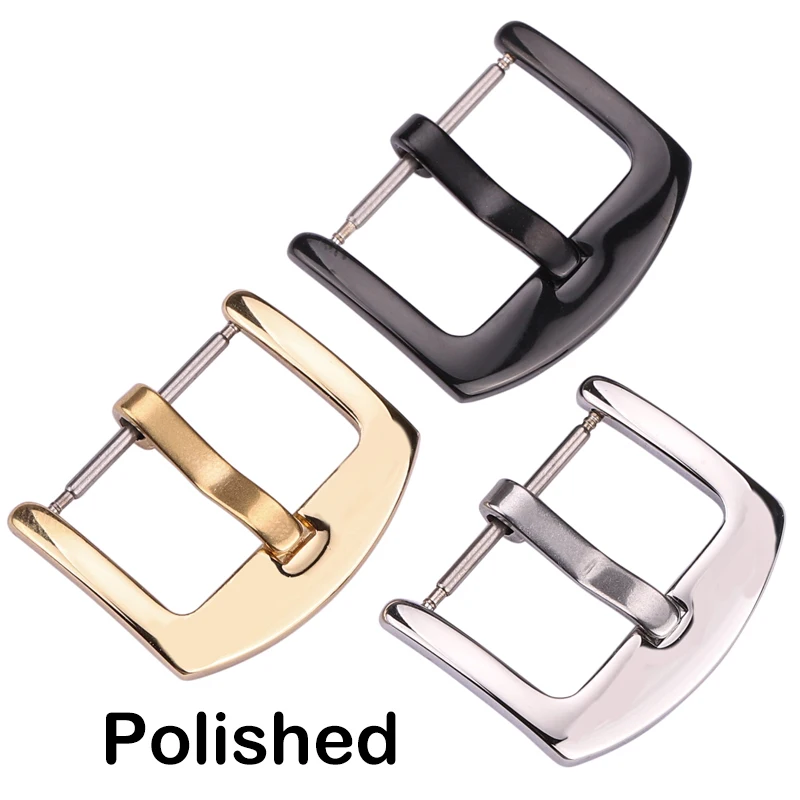 20pcs Wholesale Metal Watch Band Buckles Stainless Steel Clasps 18mm 20mm 22mm 24mm Silver Black Gold Accessories