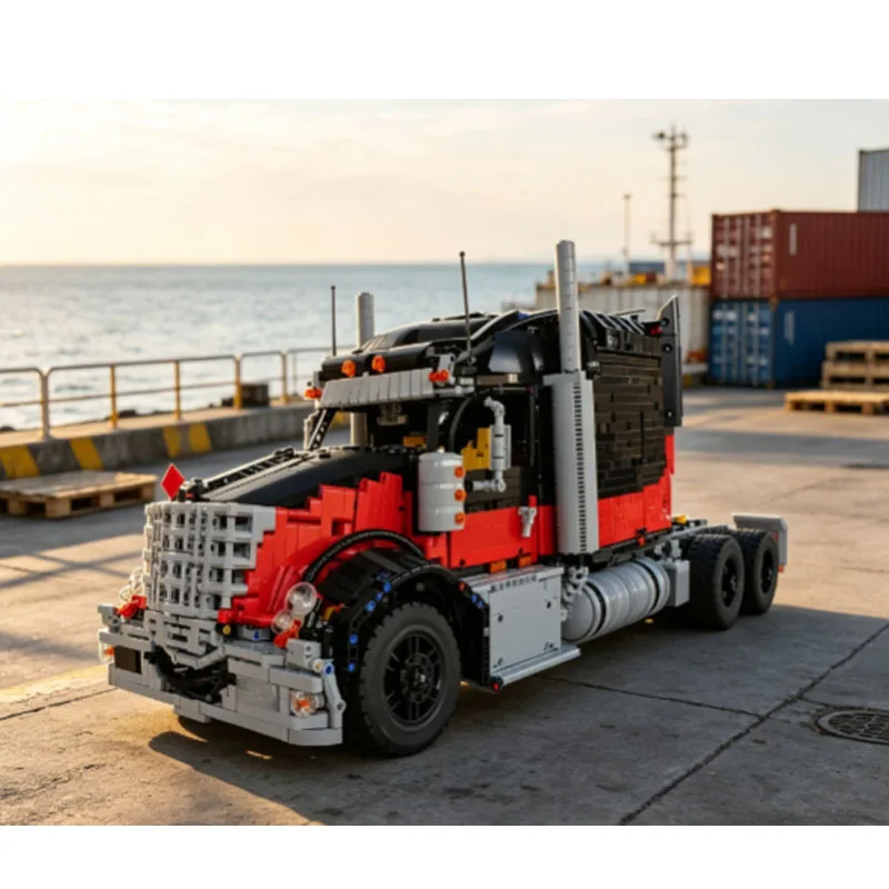 MOC-9788Giant Remote-Controlled Cargo Semi-Dump Truck High-Difficulty Building Blocks 5779Pieces Custom Adult Christmas Toy Gift