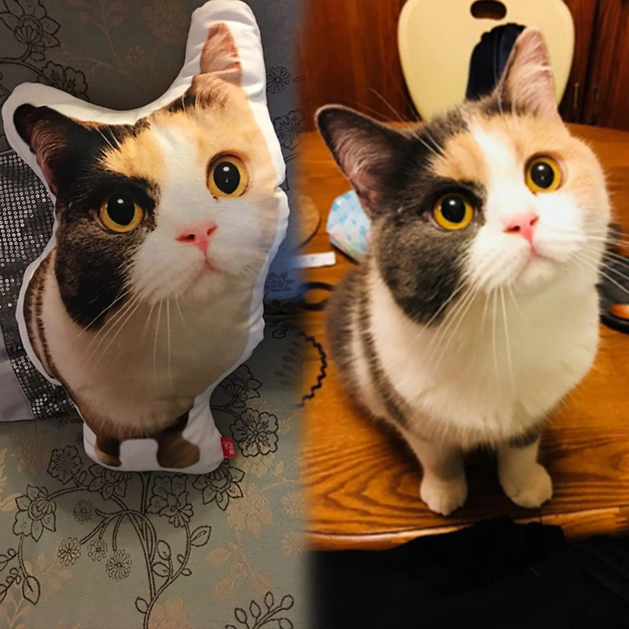 Custom Pet Shaped Pillows, Personalized Funny Pillow with Pet/Picture/People, Double Side 3D Printing Photo, for Birthday, Thank