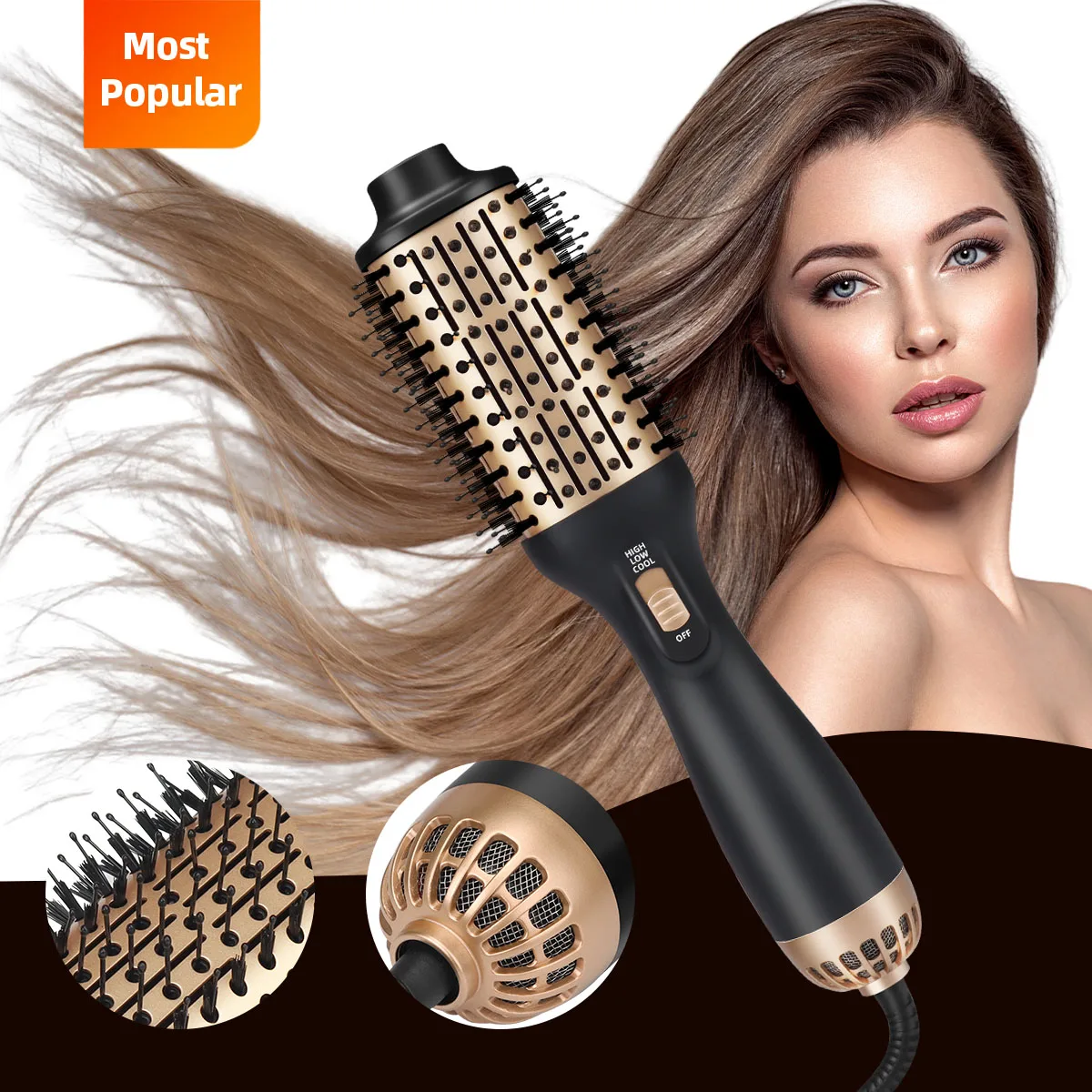 

New Comb Blows Hot Air Straightener Ionic Hair Curl Blow Dryer Brush Factory From China