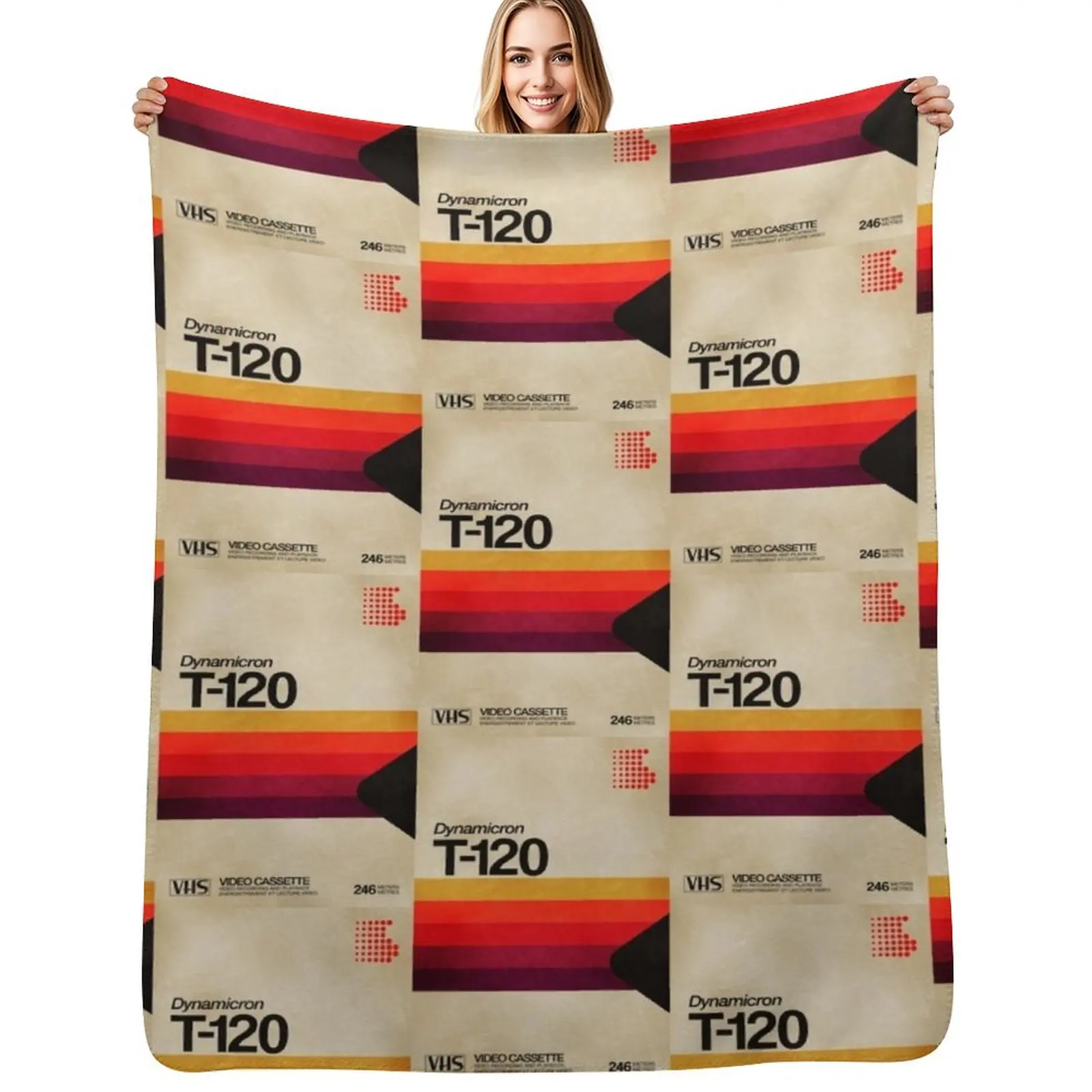 VHS Cassette 80s Throw Blanket Flannel For Decorative Sofa Hair Soft Plaid Thermals For Travel blankets ands Blankets