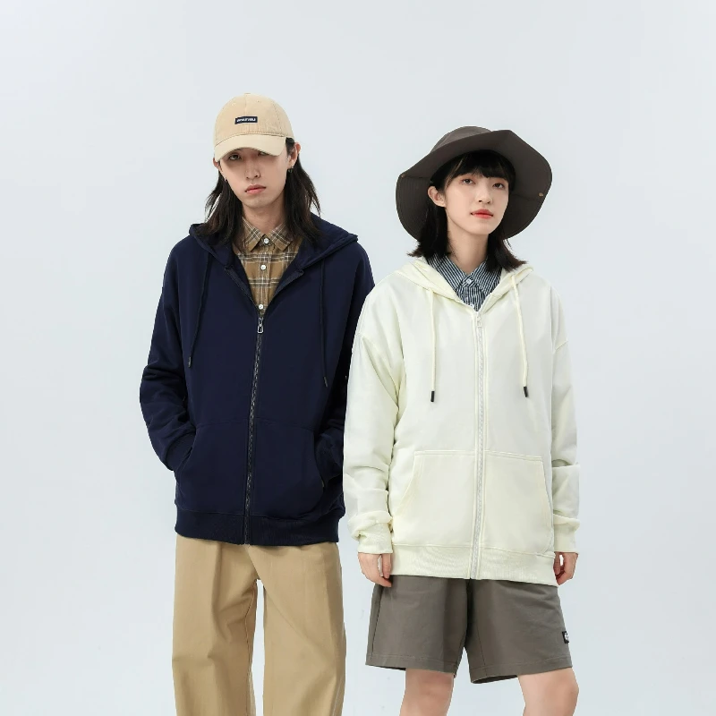 Men Zipper Sweatshirt Solid Hoodies Jackets Long Sleeve Pockets Casual Spliced Sweatshirts Hooded Jacket Male Autumn Winter