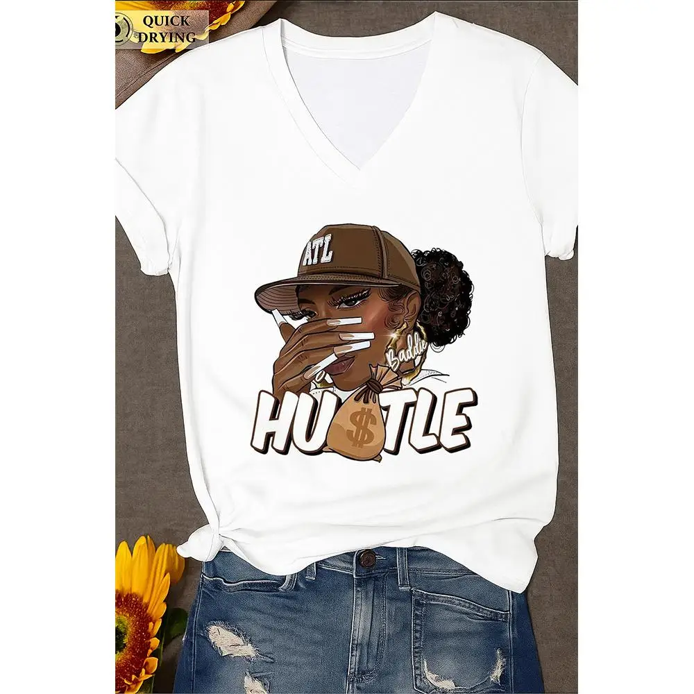 

Women's Classic V-Neck T-Shirt Outdoor Street Style Breathable Quick-Drying Top Summer Casual Fashion Everyday Essential Item